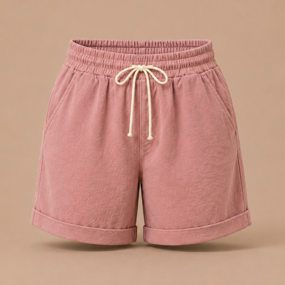 Women's Bermuda Shorts with Elastic Waistband and Pockets