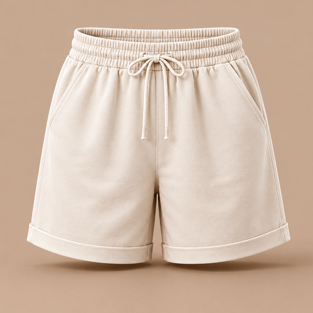 Women's Bermuda Shorts with Elastic Waistband and Pockets