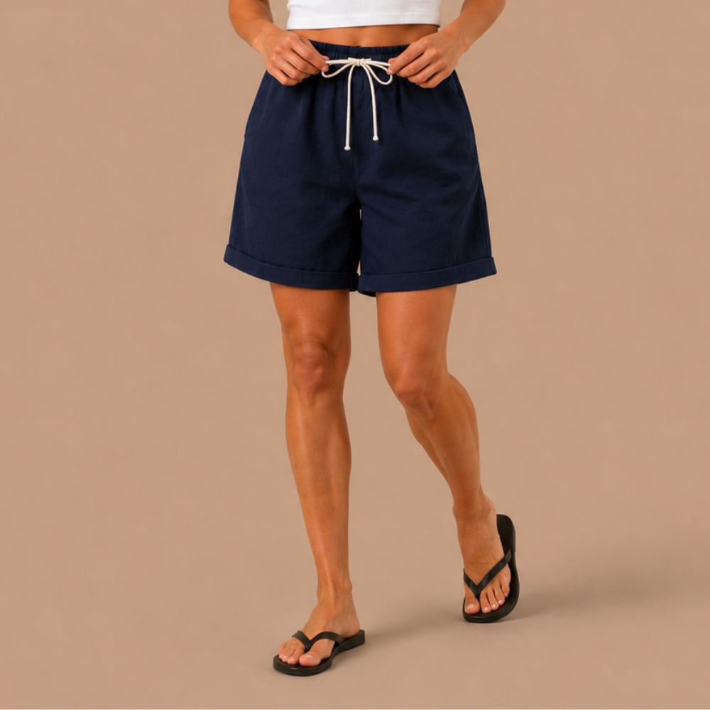 Women's Bermuda Shorts with Elastic Waistband and Pockets