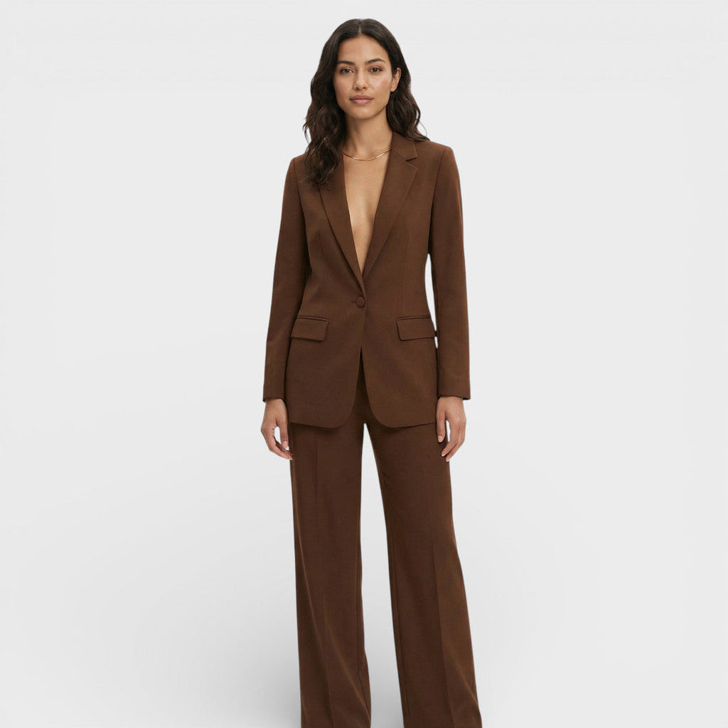 Women's Blazer and Wide Leg Pants Set