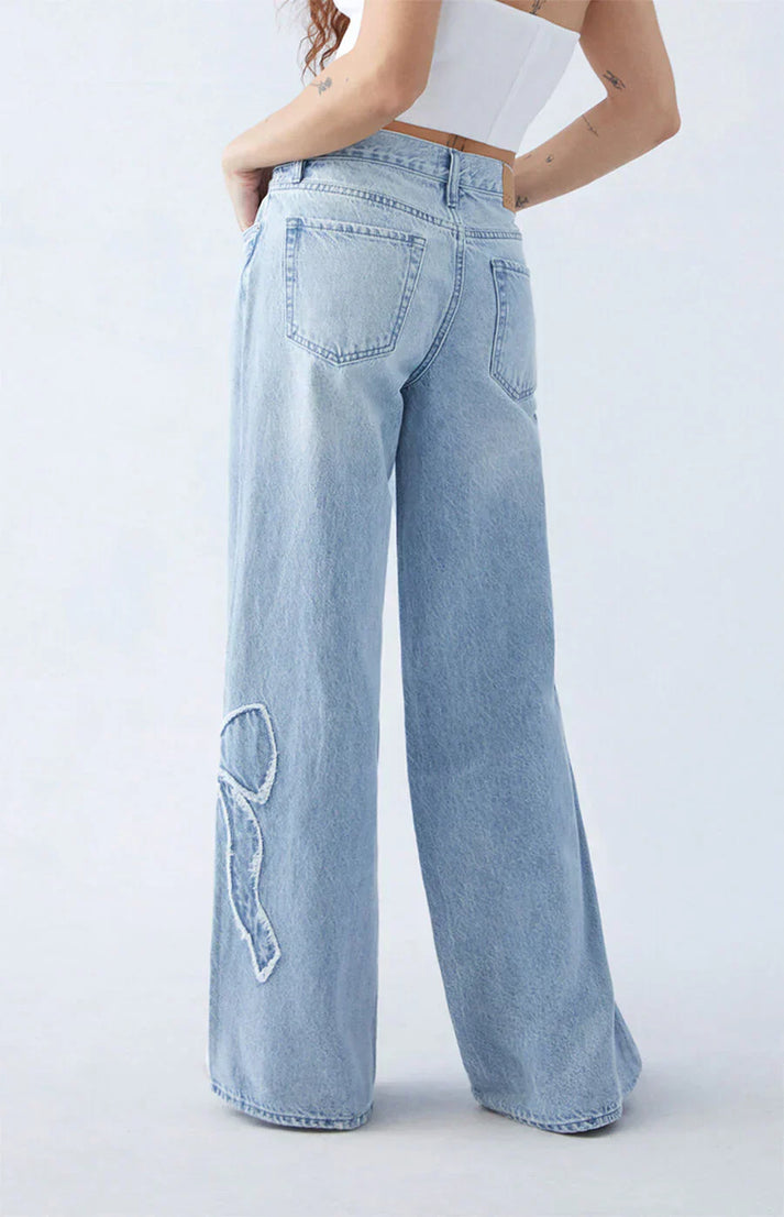 Women's Bow Detail Jeans for Stylish Casual Wear