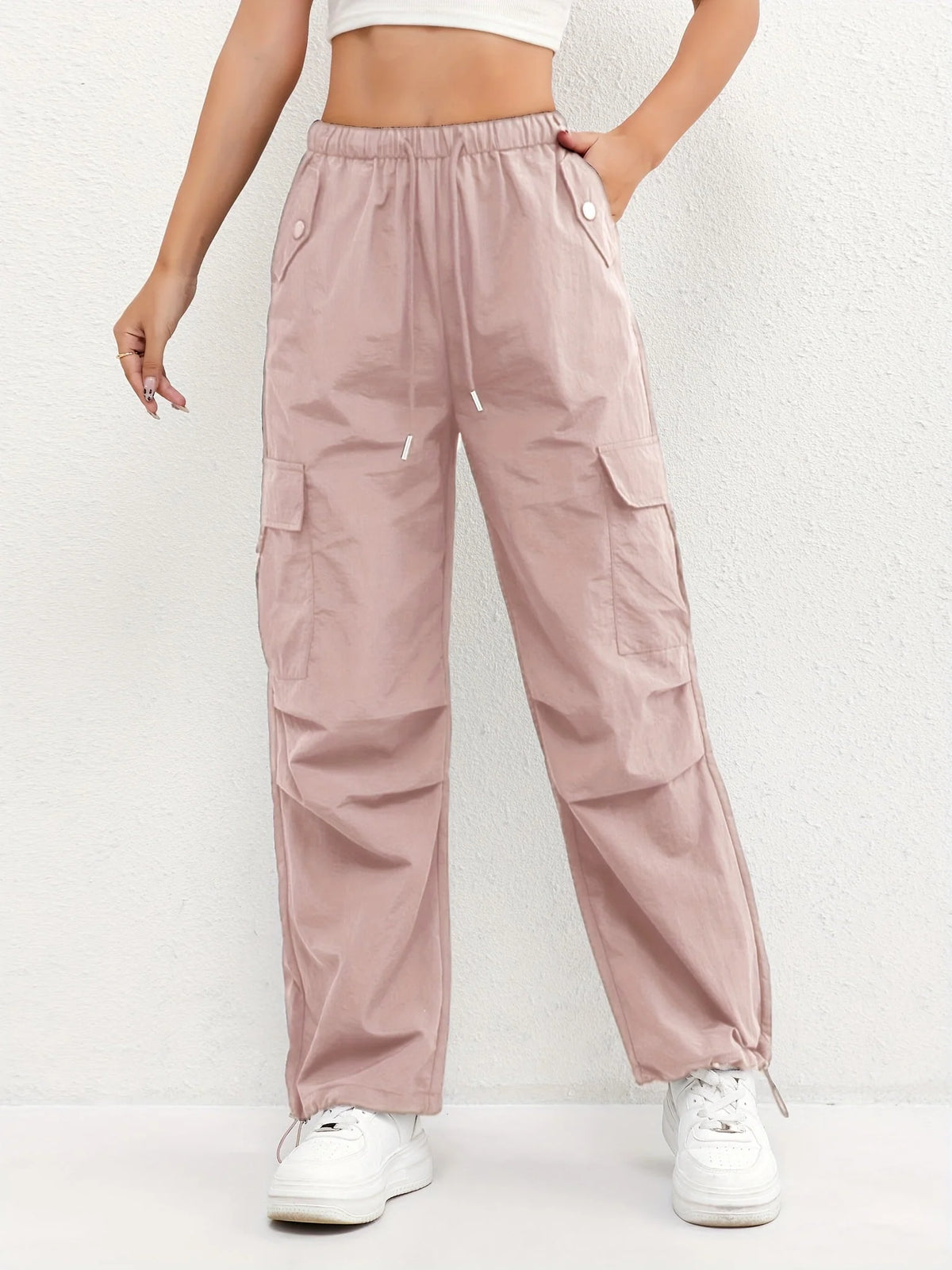 Women's Cargo Pocket Drawstring Pants 0