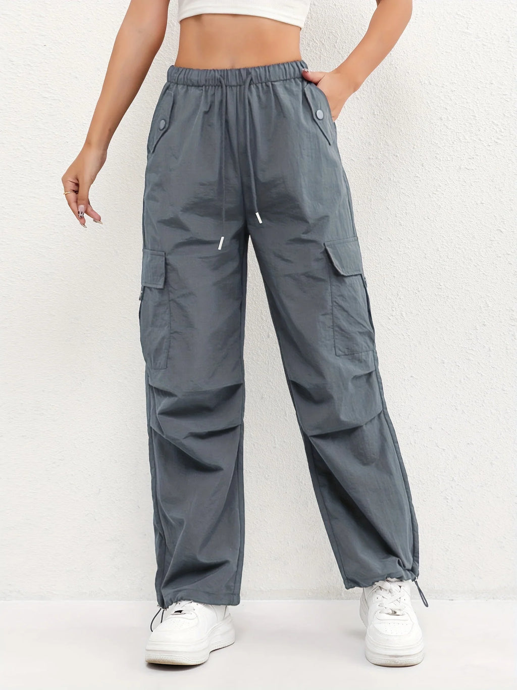 Women's Cargo Pocket Drawstring Pants 4