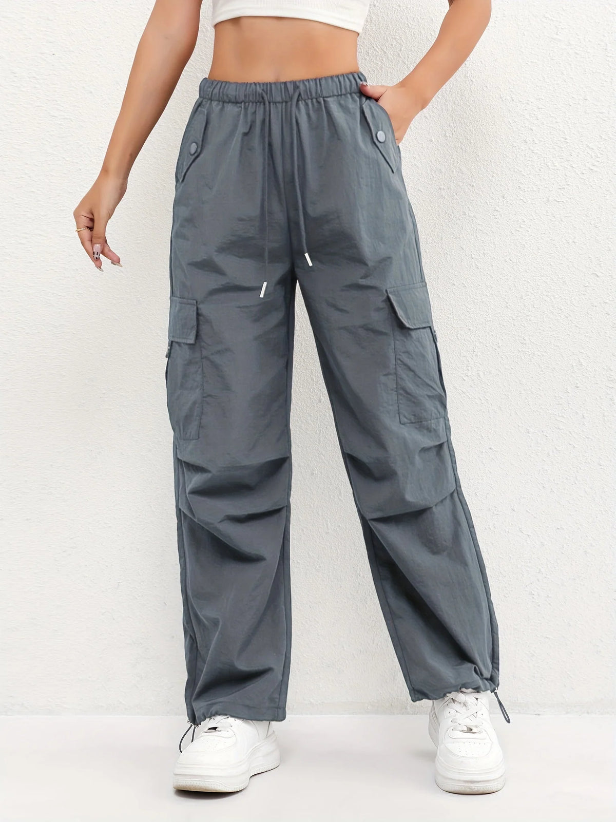 Women's Cargo Pocket Drawstring Pants 4