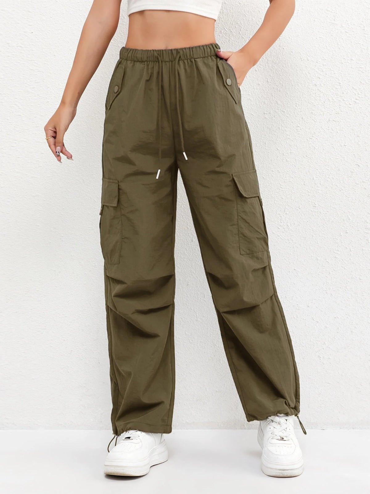 Women's Cargo Pocket Drawstring Pants 5