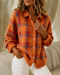 Women's Checked Knitted Cardigan