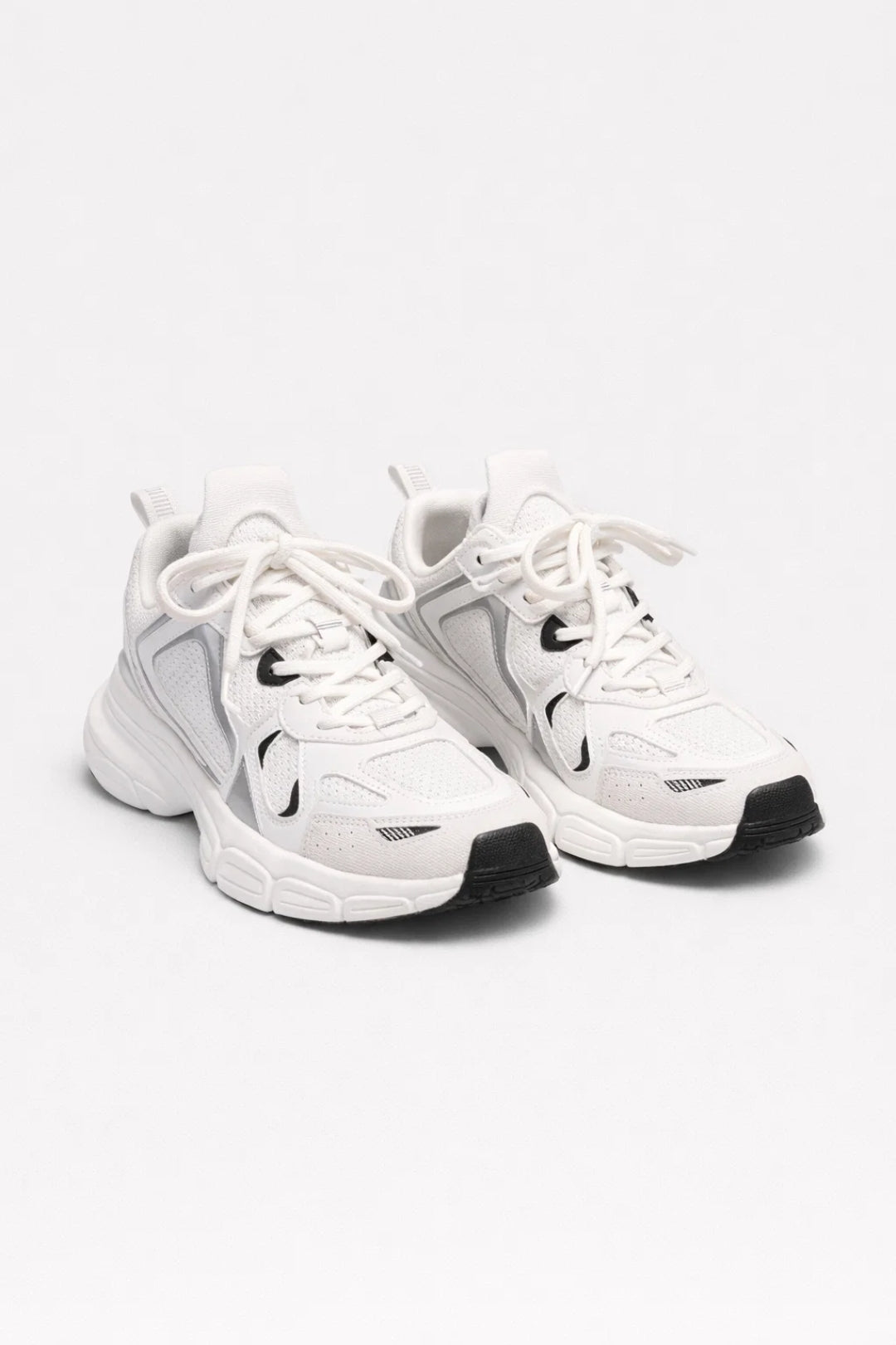 Women's Chunky Sole Sneakers with Contrasting Panels
