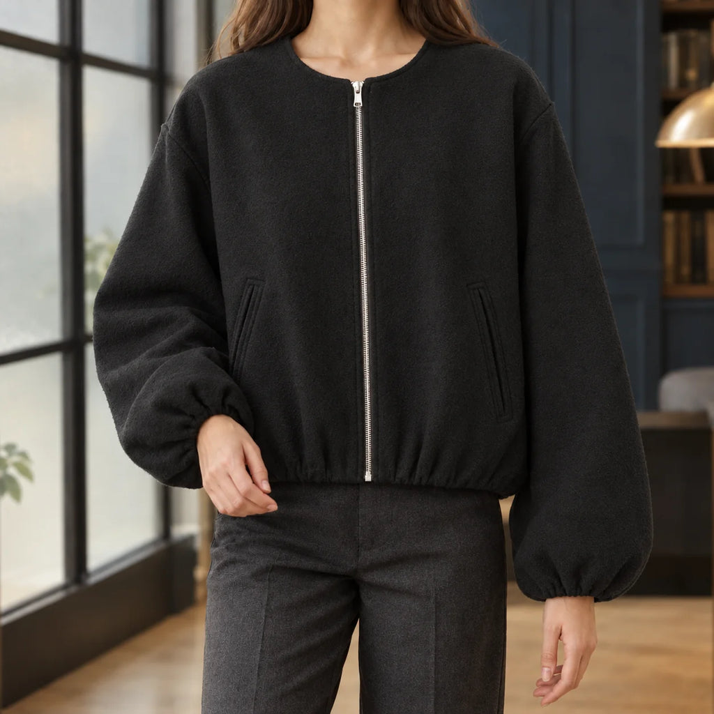 Women's Cropped Balloon Sleeve Jacket 5
