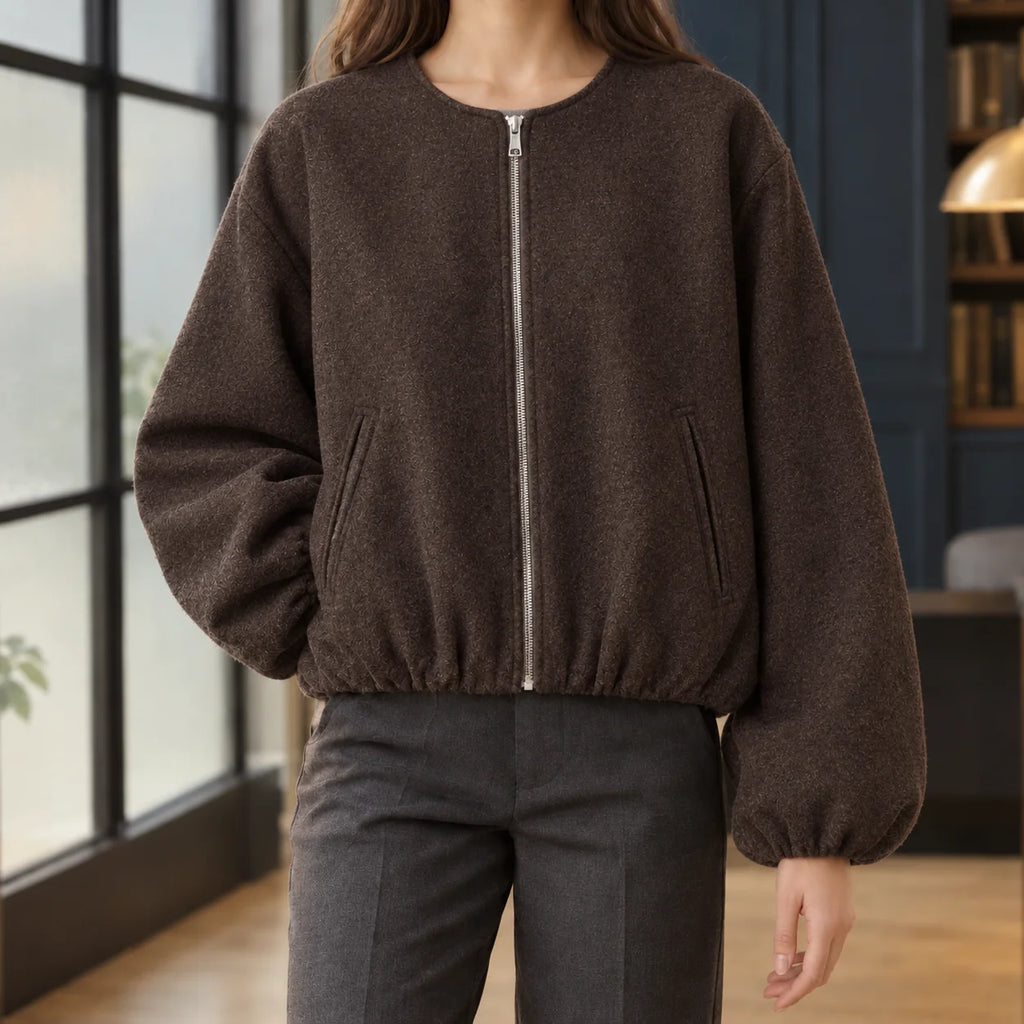 Women's Cropped Balloon Sleeve Jacket 6