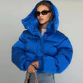 Women's Cropped Puffer Jacket with Hood