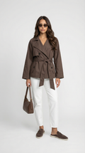 Women's Double-Breasted Belted Trench Coat