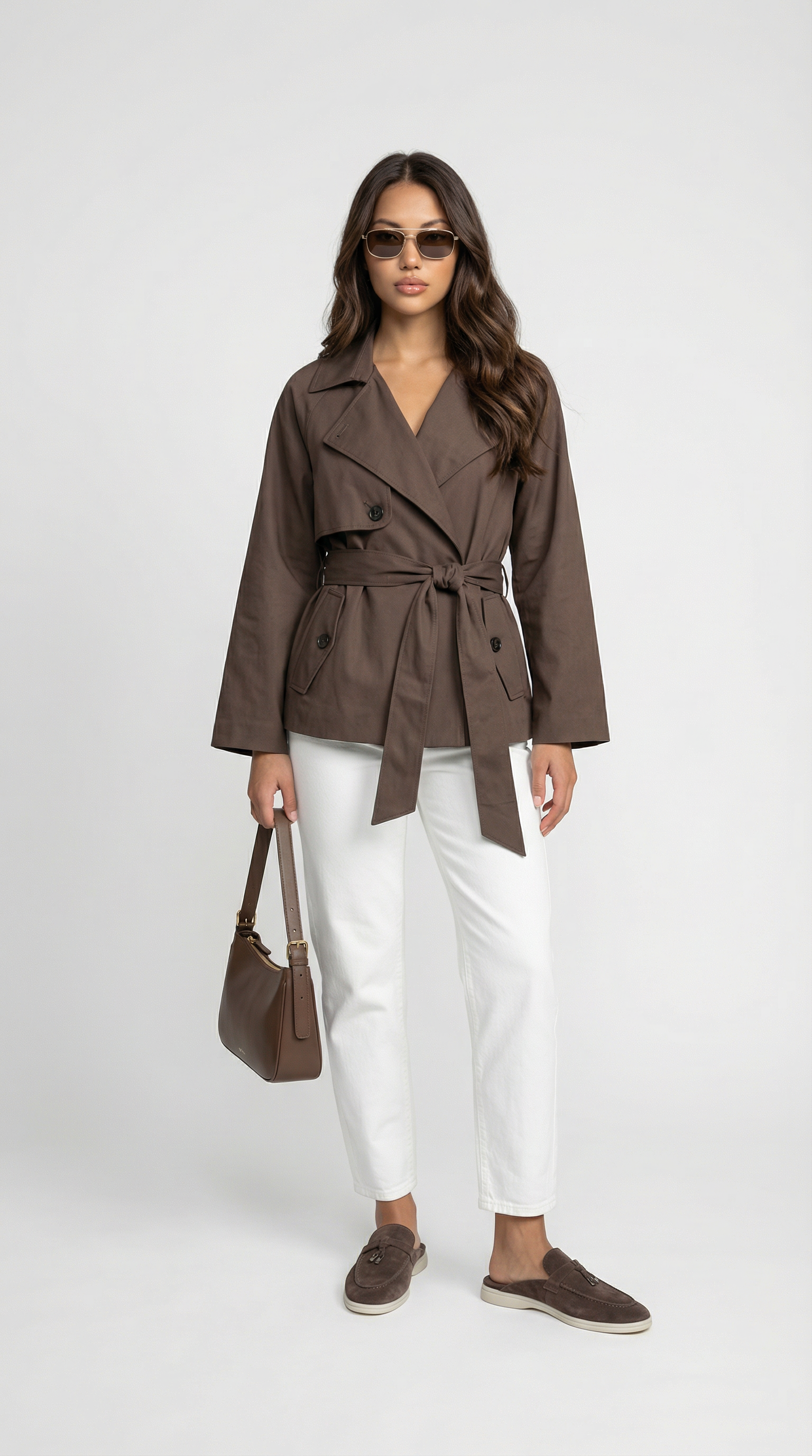 Women's Double-Breasted Belted Trench Coat