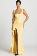 Women's Elegant Maxi Dress – Fitted Design with High Slit