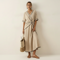 Women's Elegant Maxi Dress with Twist Detail