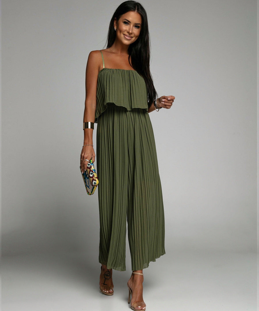 Women's Elegant Pleated One-Piece Jumpsuit