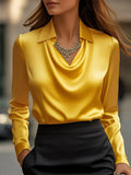 Women's Elegant Satin Shirt Top