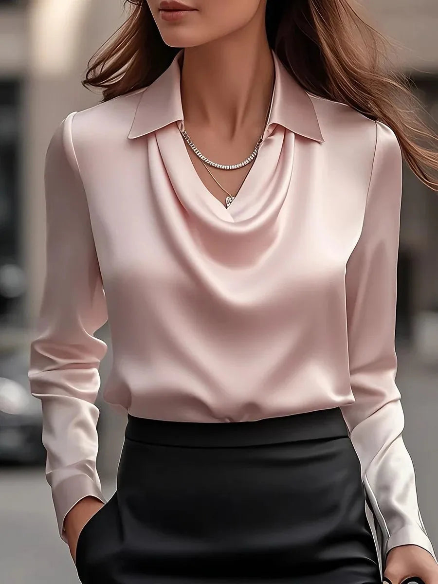 Women's Elegant Satin Shirt Top