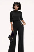 Women's Elegant Wide Leg Trouser Suit Set