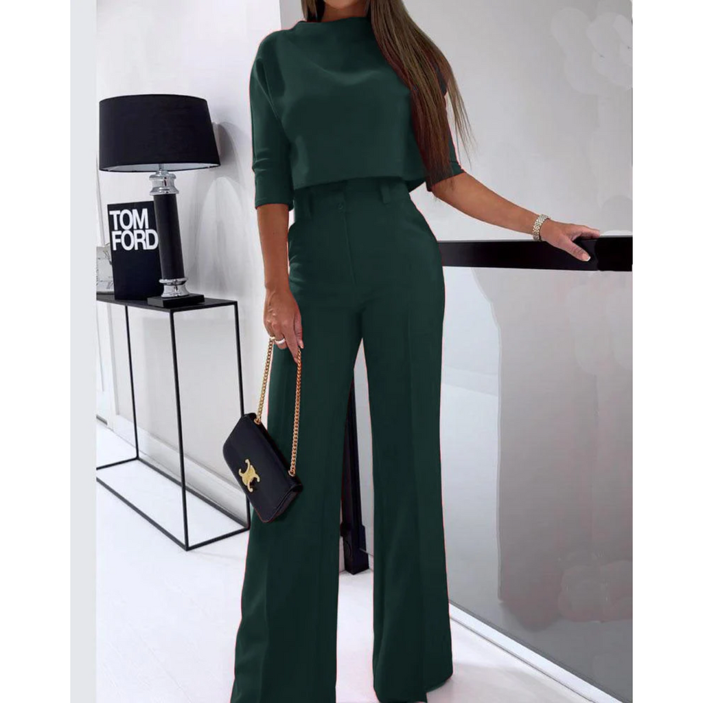Women's Elegant Wide Leg Trouser Suit Set