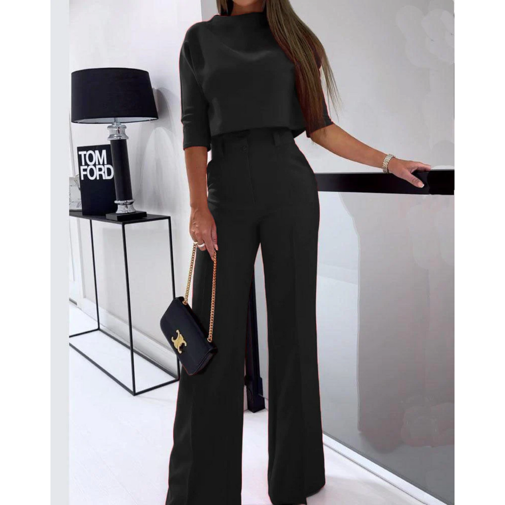 Women's Elegant Wide Leg Trouser Suit Set