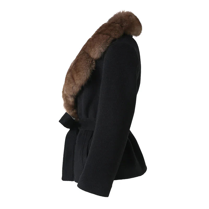 Women's Faux Fur Belted Winter Coat