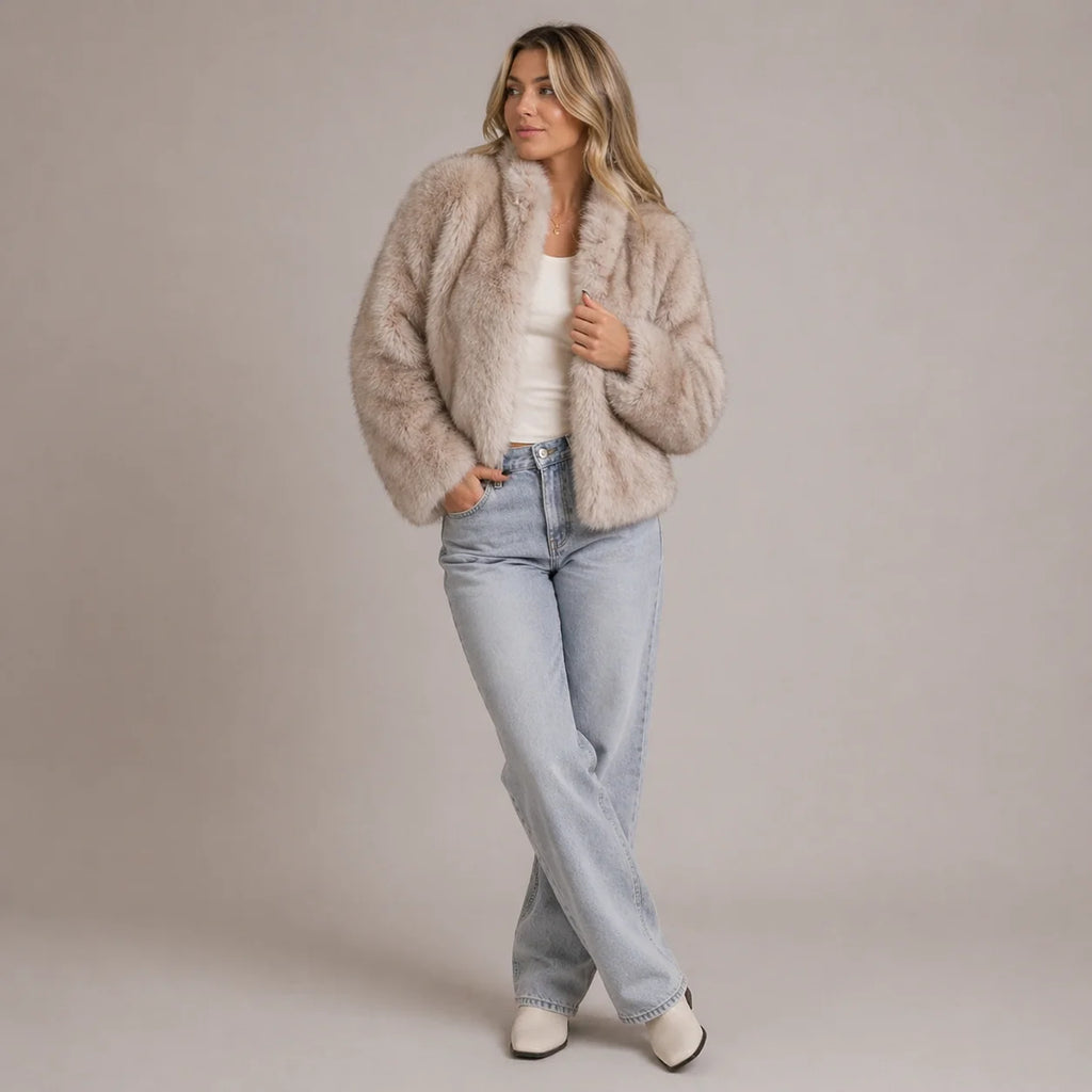 Women's Faux Fur Jacket Relaxed Fit