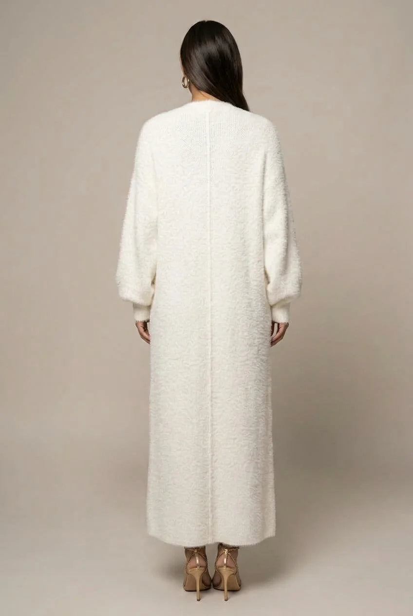 Women's Faux Fur Maxi Cardigan
