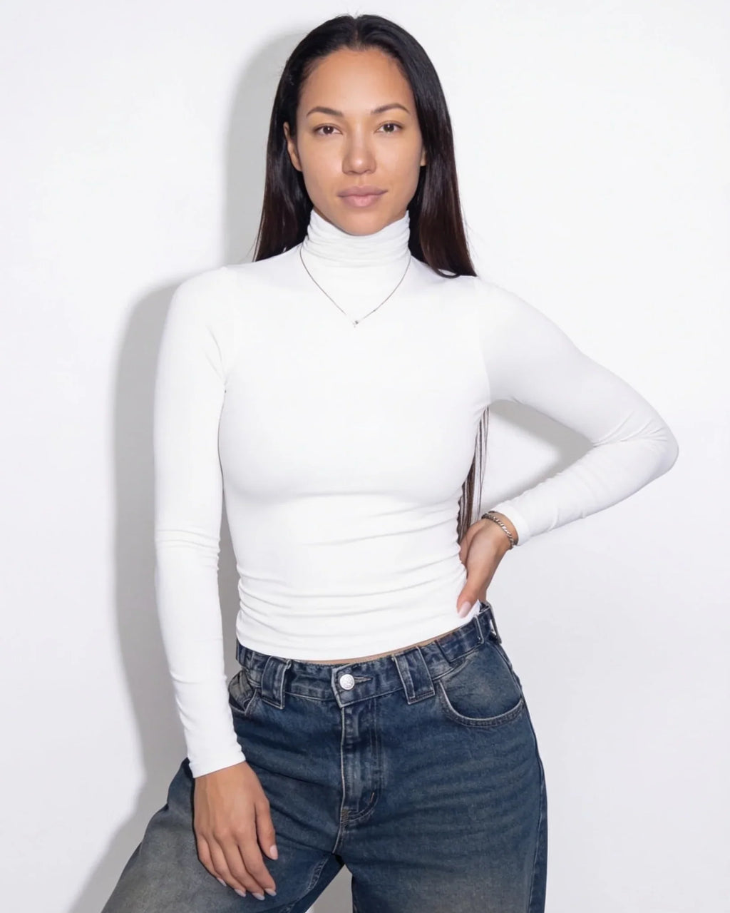 Women's Fitted Long-Sleeve Turtleneck Top 3