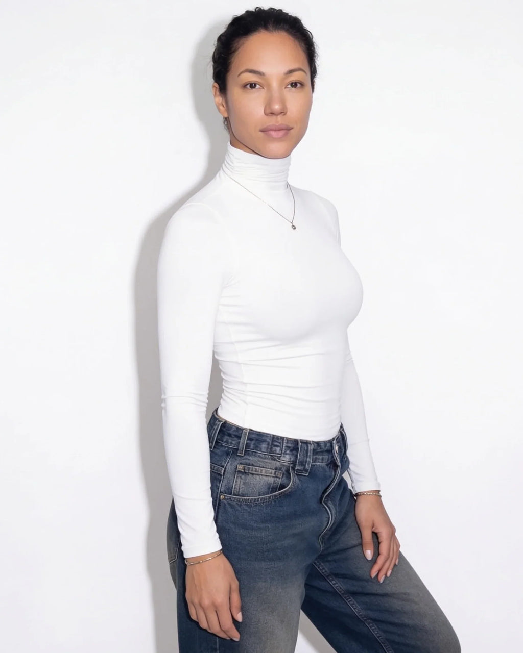 Women's Fitted Long-Sleeve Turtleneck Top 4