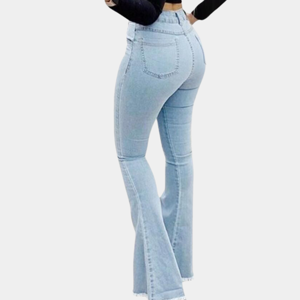 Women's Flare Jeans with Patch Details