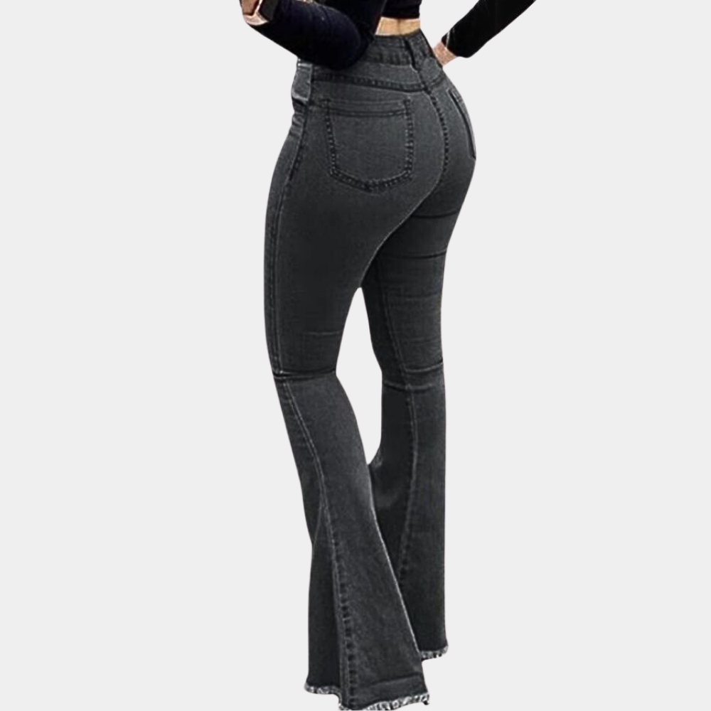 Women's Flare Jeans with Patch Details