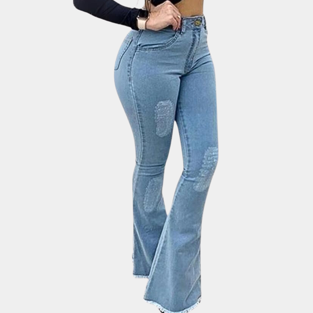 Women's Flare Jeans with Patch Details