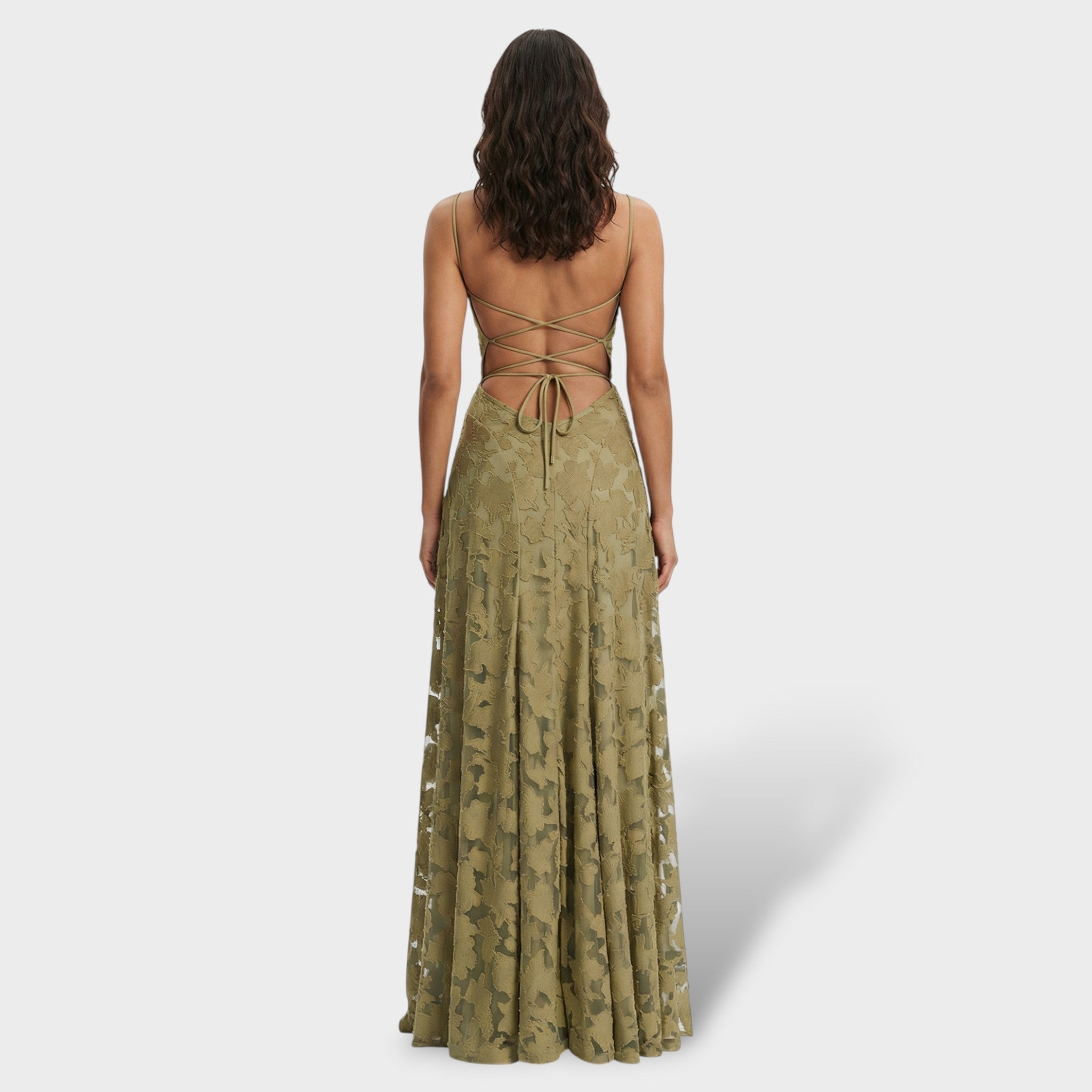 Women's Floral Open Back Maxi Dress for Parties