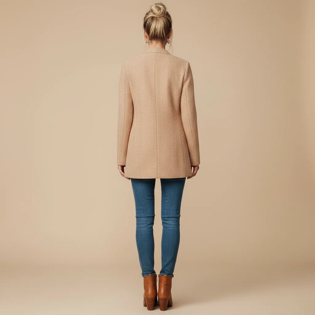 Women's Herringbone Long Blazer