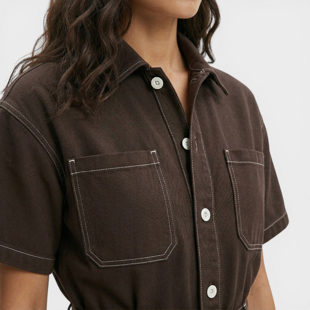 Women's High Waist Denim Jumpsuit