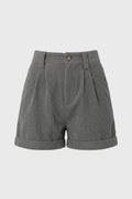 Women's High Waist Corduroy Shorts