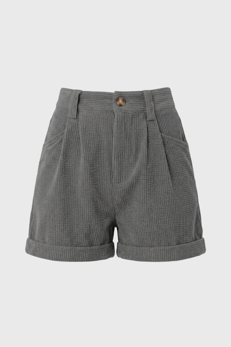 Women's High Waist Corduroy Shorts