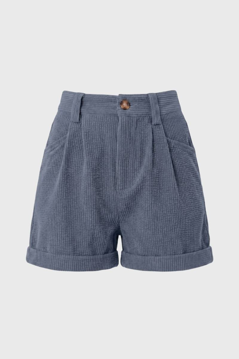 Women's High Waist Corduroy Shorts