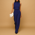 Women's Elegant Sleeveless Jumpsuit with Pockets