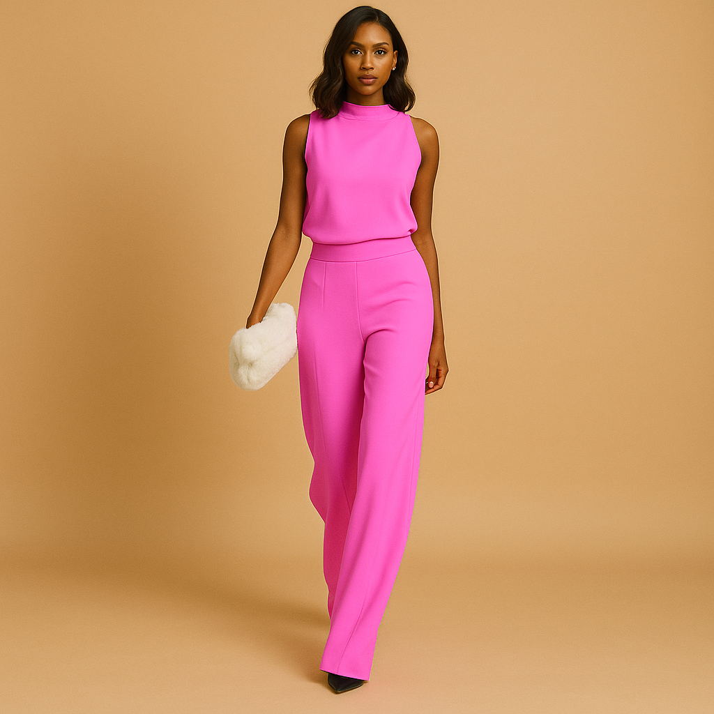 Women's Elegant Sleeveless Jumpsuit with Pockets