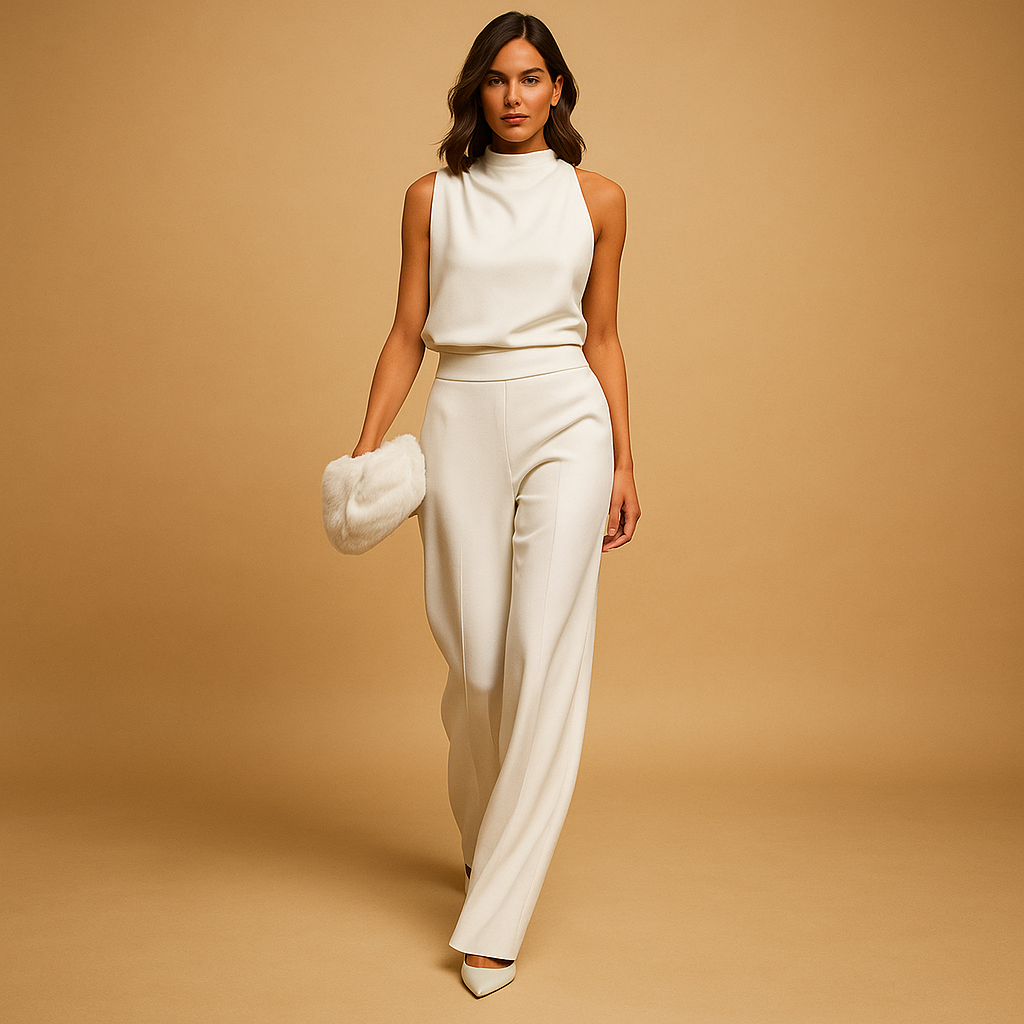 Women's Elegant Sleeveless Jumpsuit with Pockets