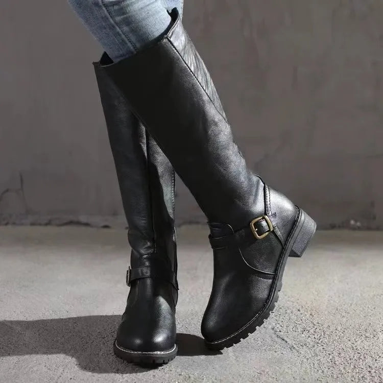 Women's Knee High Leather Boots with Ergonomic Comfort 1