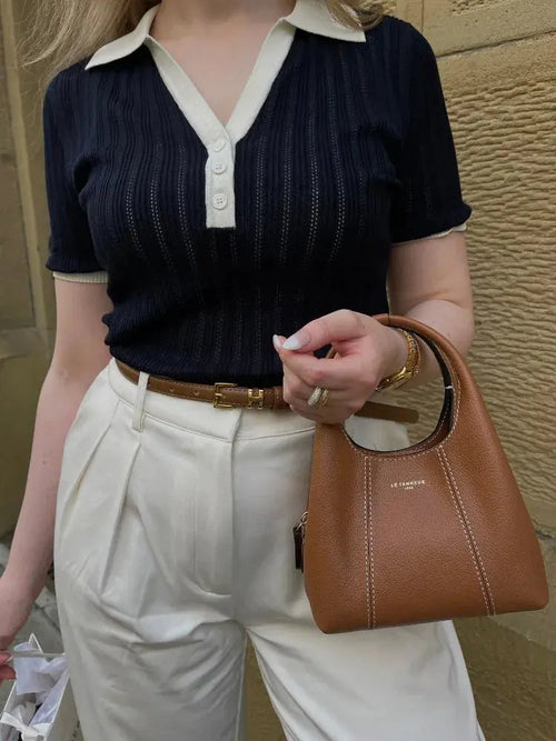 Women's Elegant Knit Polo Top