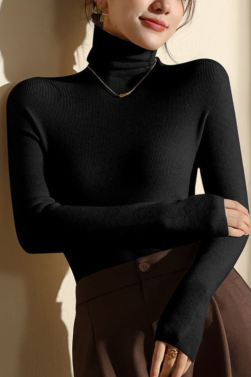 Women’s Knit Top – Seamless High Neck Design