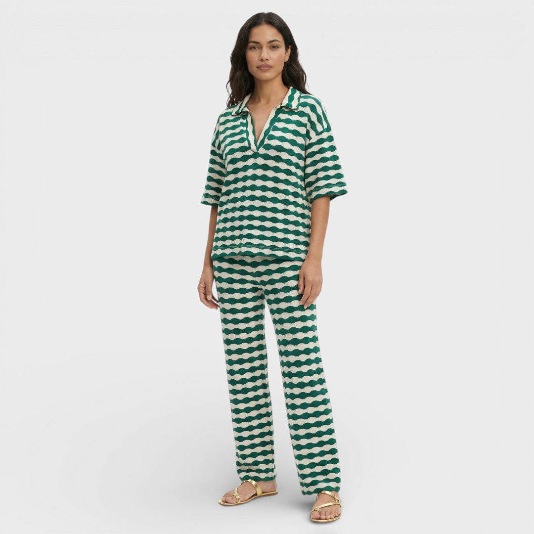 Women's Knitted Polo Neck Loungewear Set