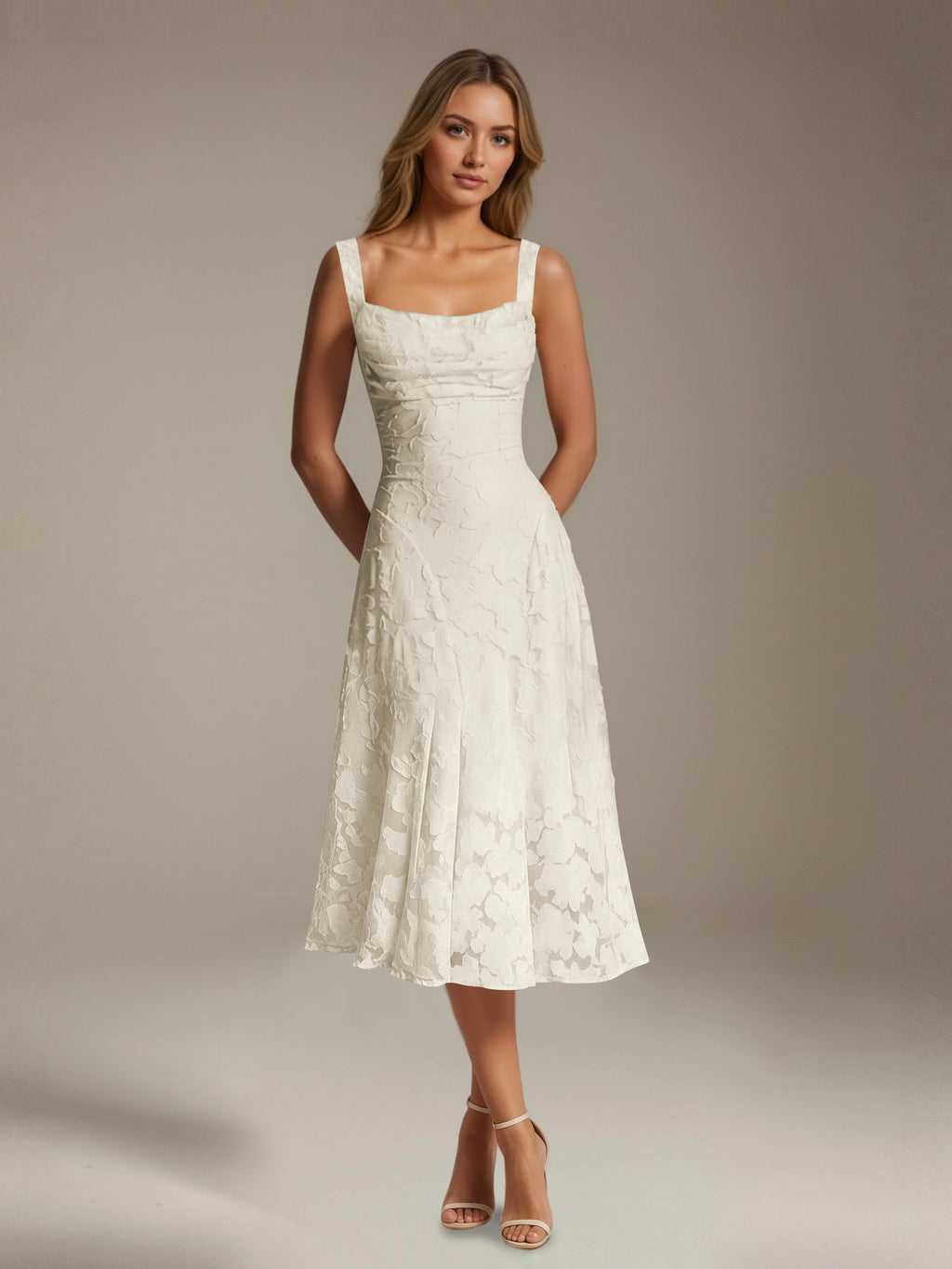 Women's Lace Midi Dress - Floral Cocktail & Formal Plus Size