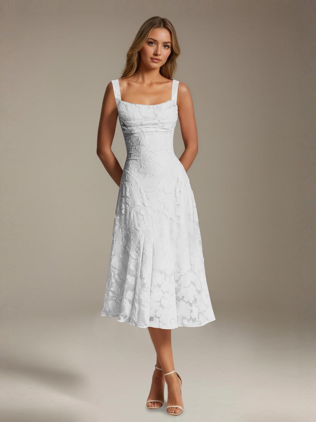 Women's Lace Midi Dress - Floral Cocktail & Formal Plus Size