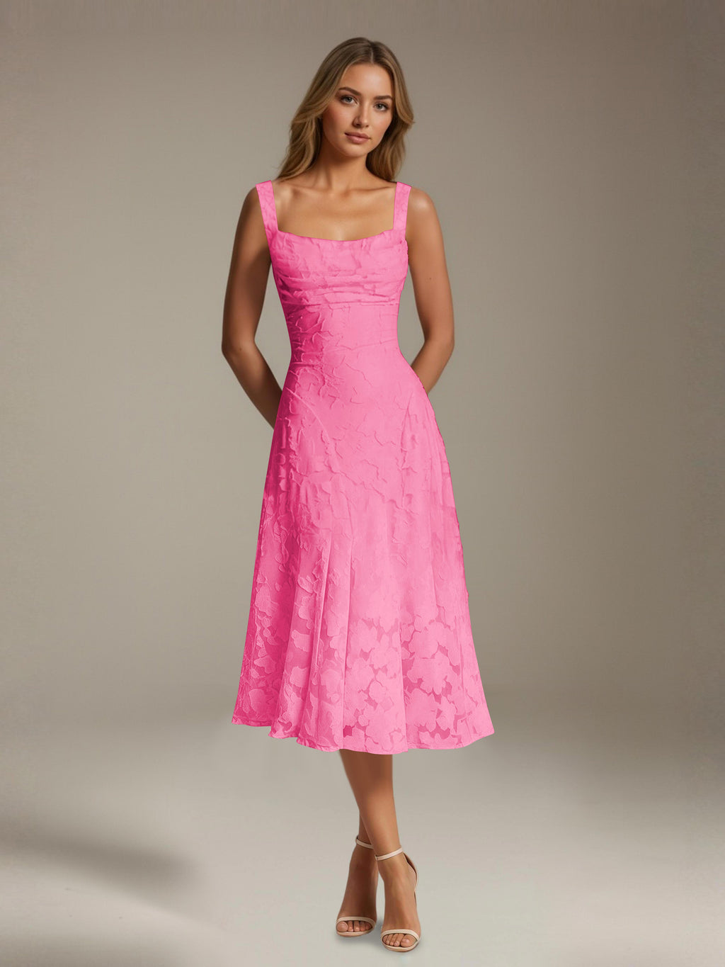 Women's Lace Midi Dress - Floral Cocktail & Formal Plus Size
