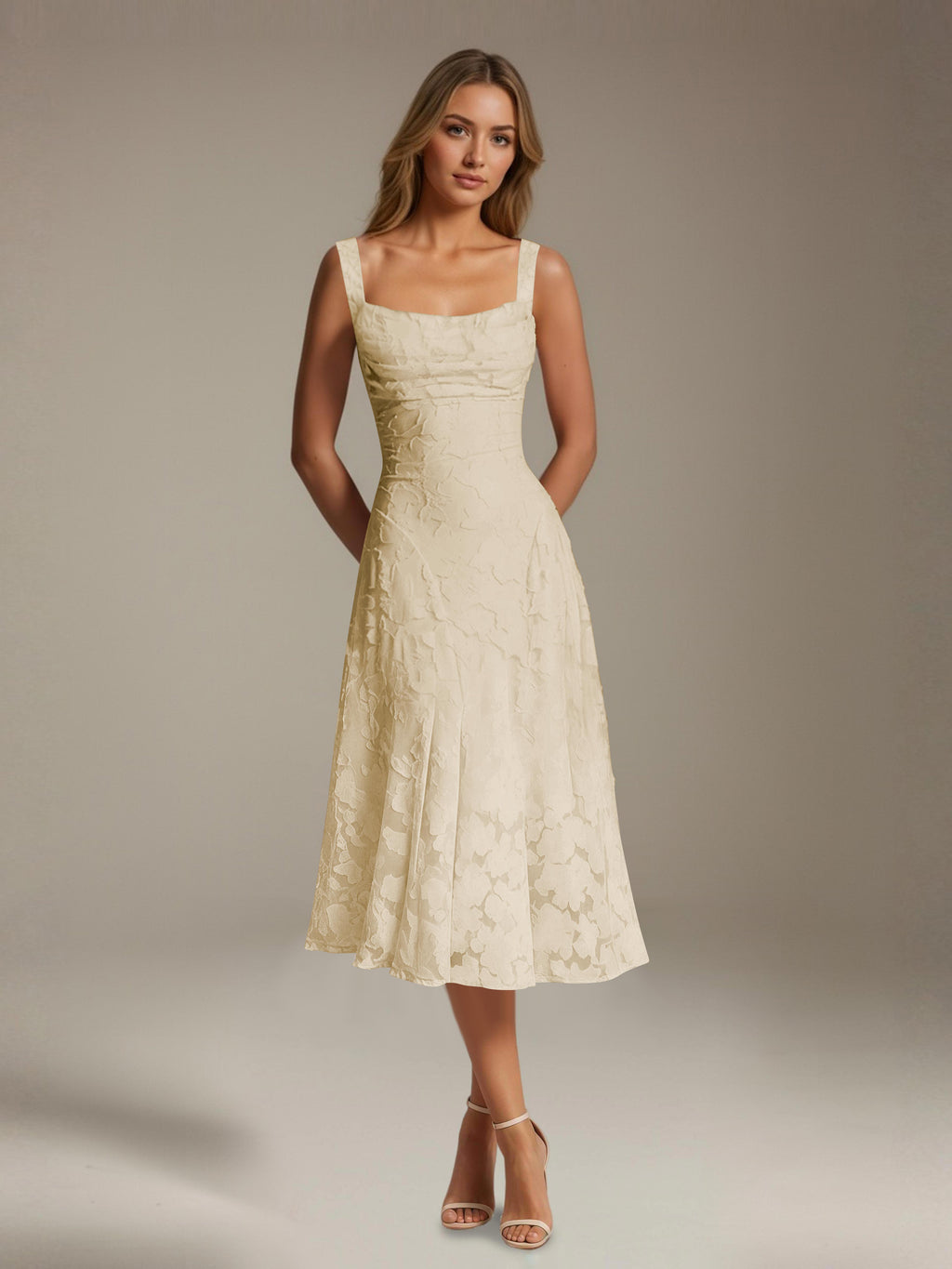 Women's Lace Midi Dress - Floral Cocktail & Formal Plus Size