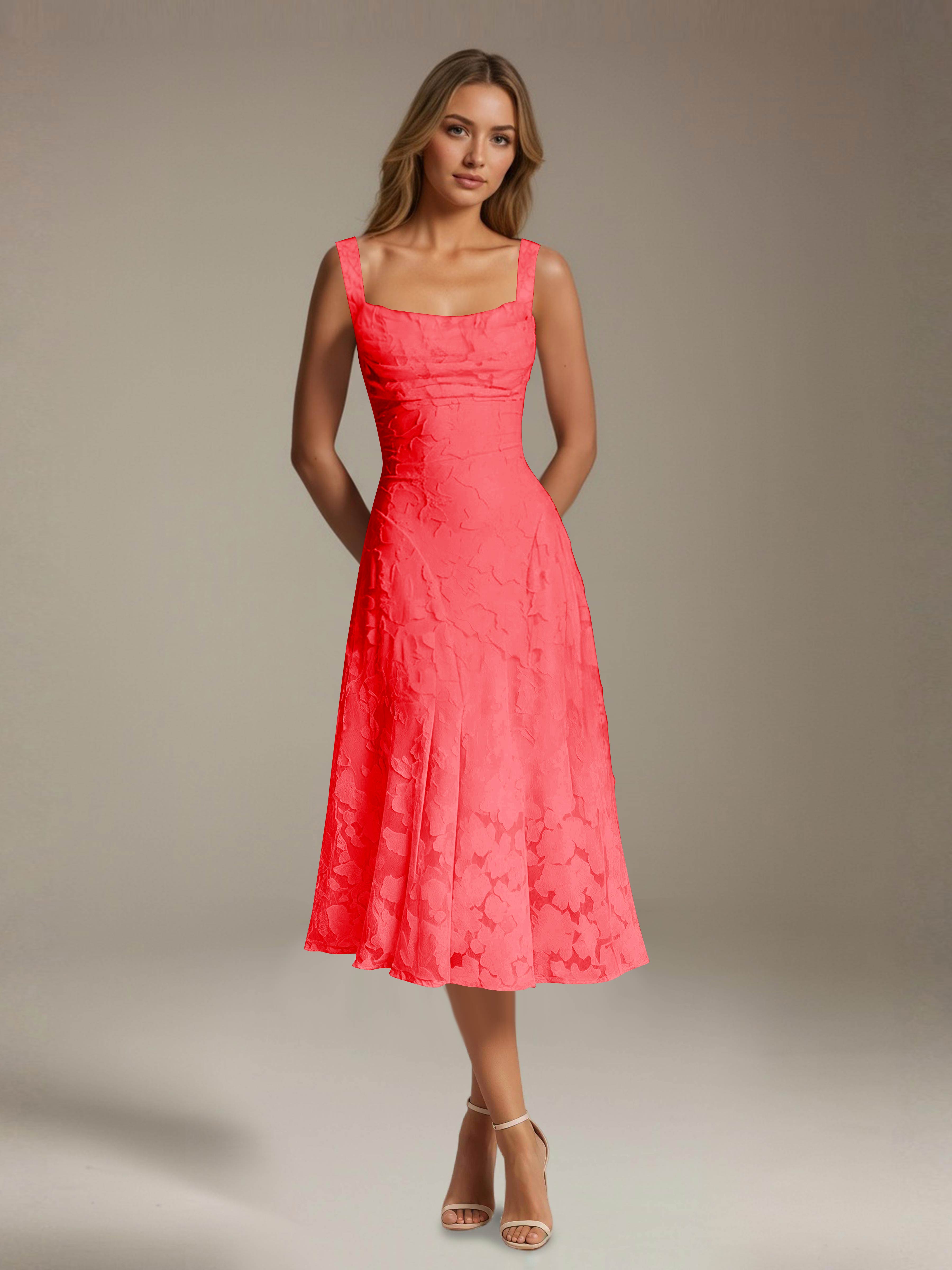 Women's Lace Midi Dress - Floral Cocktail & Formal Plus Size